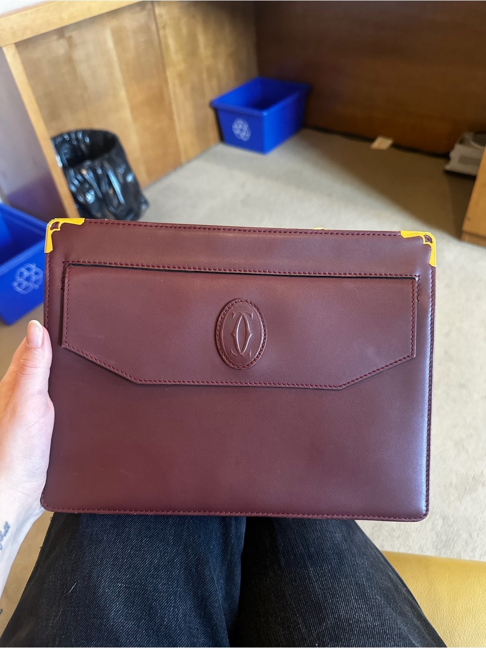 Leather Cartier Clutch